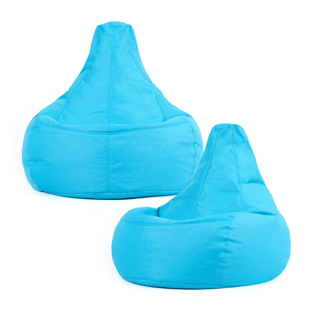 Bean Bag Bazaar Dalton Water-Resistant High Back Recliner Bean Bag Light Blue Medium